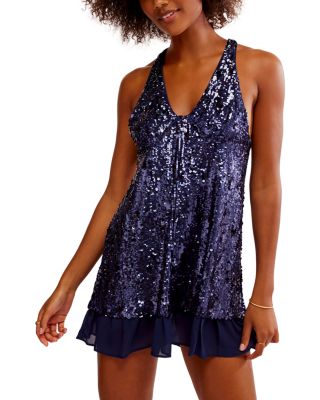Free People - Bejeweled Sequin Mini Slip Dress
