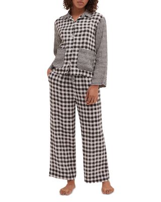Desmond & Dempsey - Gingham Linen Pajama Set
