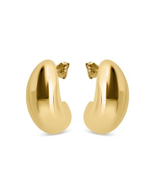 Aqua Chunky Open Hoop Earrings in 18K Gold Plated Sterling Silver - Exclusive