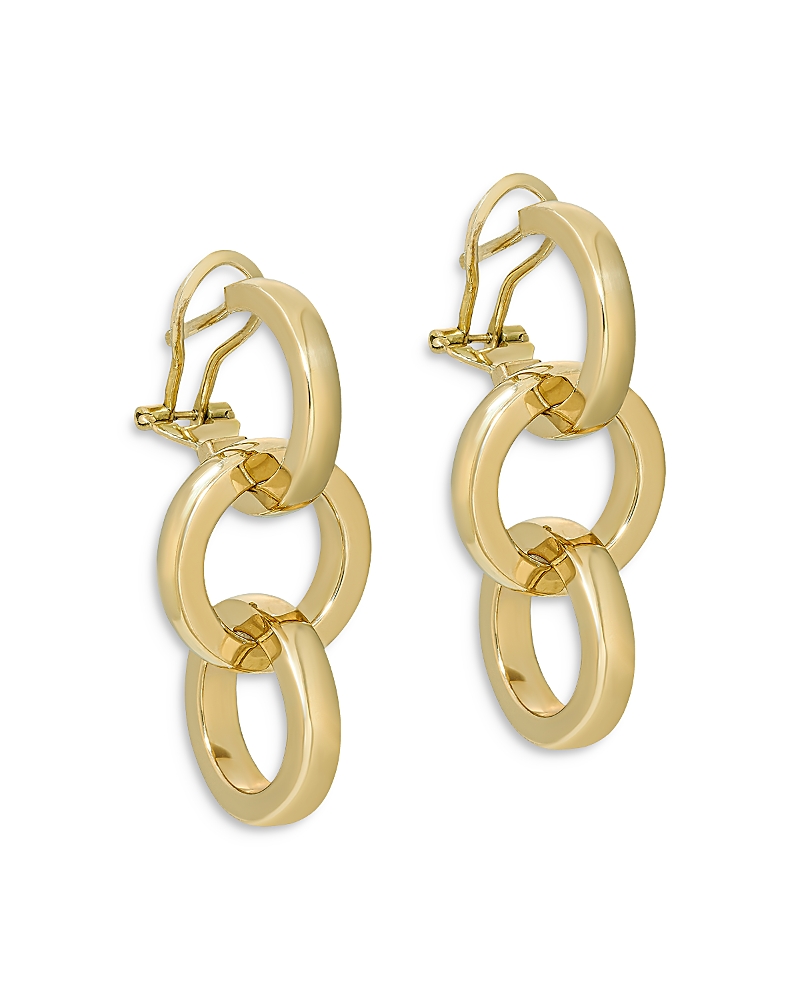 L. Klein 18k Yellow Gold Duetto Triple Hoop Drop Earrings In Gold