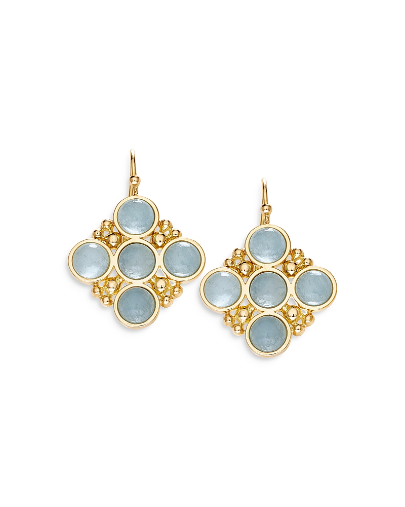 L. Klein 18k Yellow Gold Bubbles Aquamarine Bezel Drop Earrings In Multi