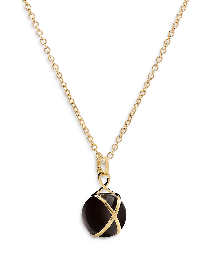 L. Klein 18k Yellow Gold Prisma Black Agate Medium Pendant Necklace, 16-18 In Black/gold