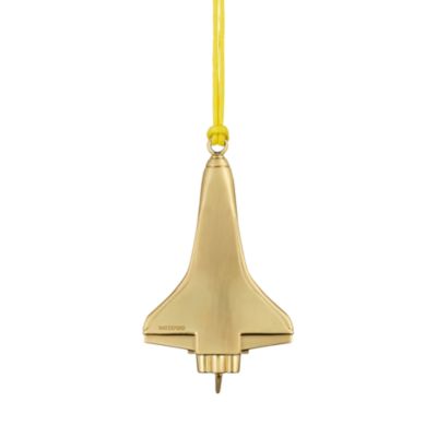 Christmas Space Shuttle Gold Tone Ornament