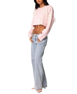 Chunky Bow Cropped Sweater
