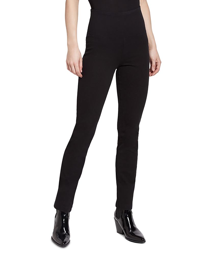 Lyssé Plus Straight Leg Jeans In Black In Mid Wash