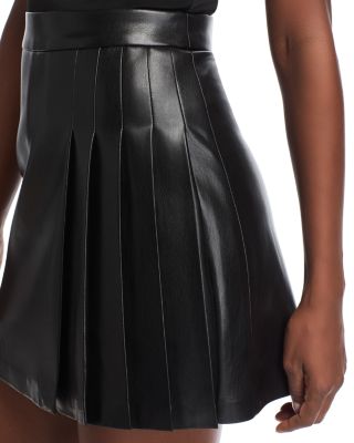 Alice and Olivia Chara Faux Leather Short Sleeve Dress