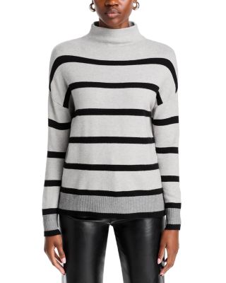 T Tahari Long Sleeve Funnel Neck Striped Sweater Bloomingdale's