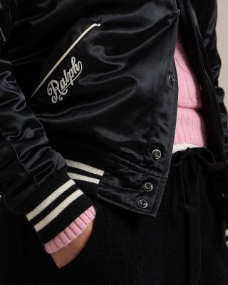 Unisex Satin Pink Pony Bomber Jacket