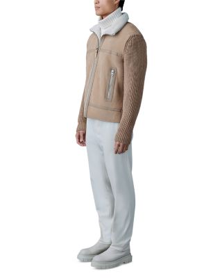 Mixed Media Zip Front Jacket