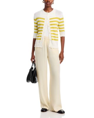 Striped Elbow Sleeve Cardigan 