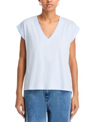 FRAME Easy Cotton V Neck Tee | Bloomingdale's