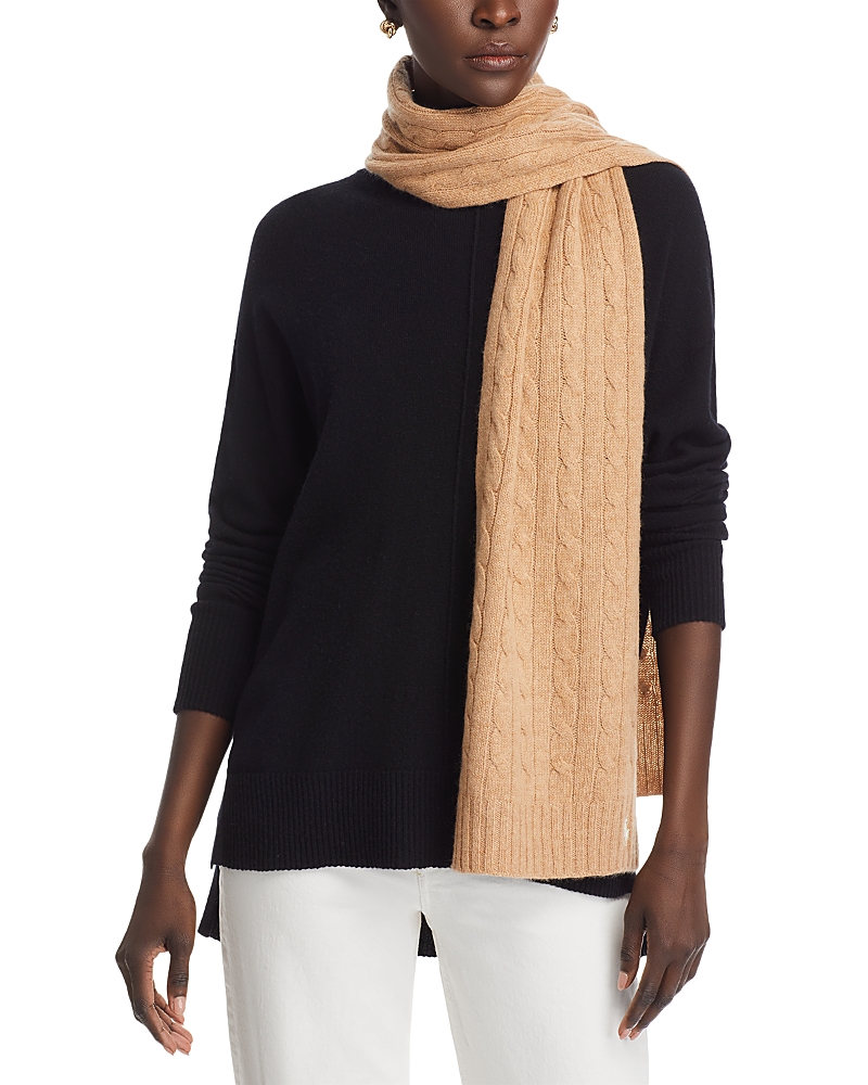 Shop Polo Ralph Lauren Wool & Cashmere Classic Scarf In Camel