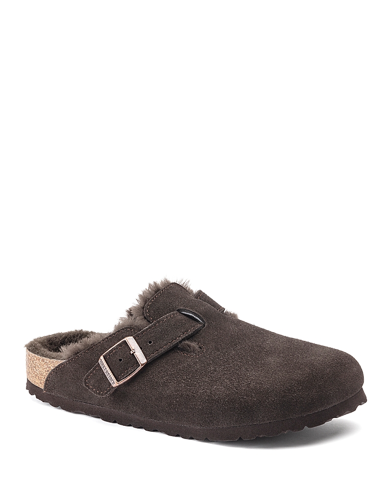 Birkenstock Men's Boston Shearling Clogs In Brown