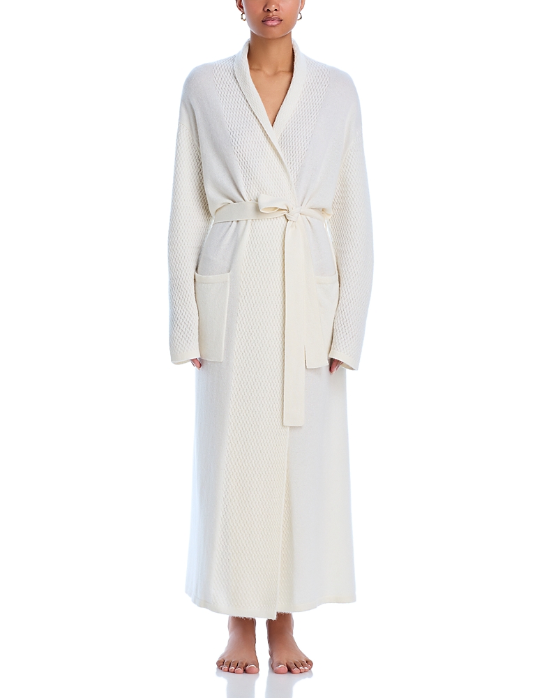 Arlotta Braided Long Cashmere Robe In Snow