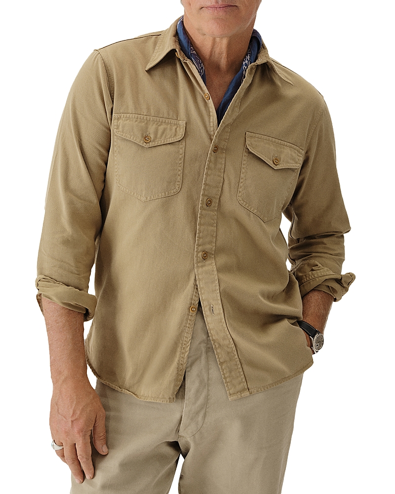 Shop Buck Mason Tough Twill Workshirt In Canyon Khaki