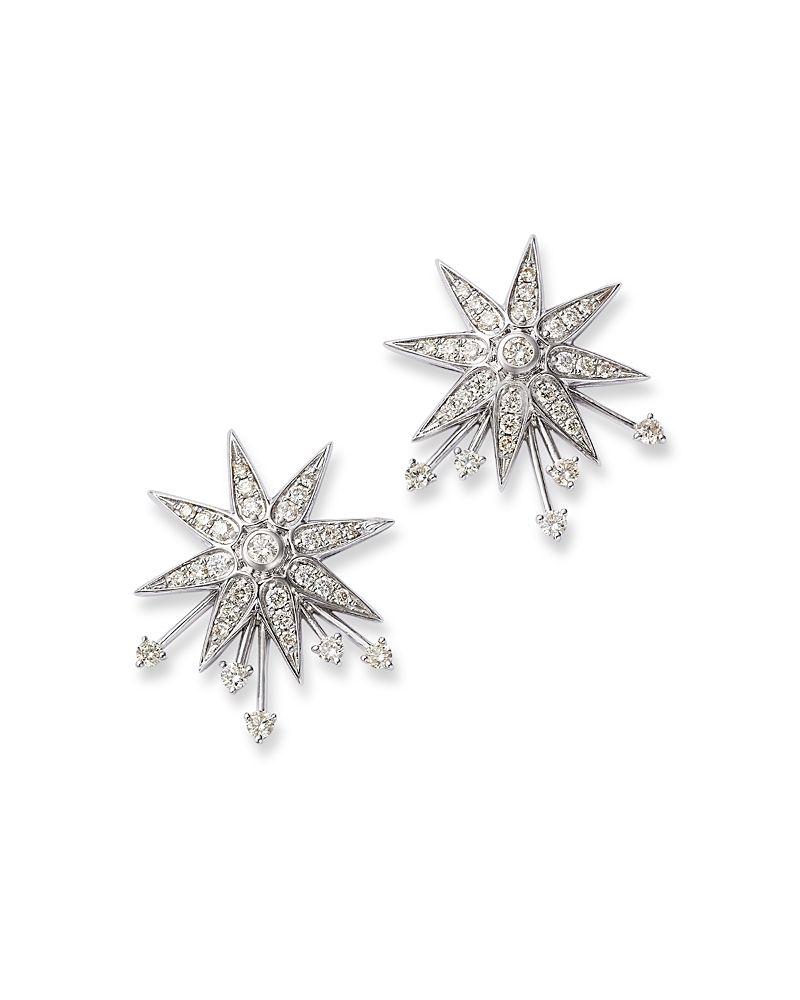 Bloomingdale's Fine Collection Diamond Starburst Statement Earrings In 14k White Gold. 0.79 Ct. T. W. In White
