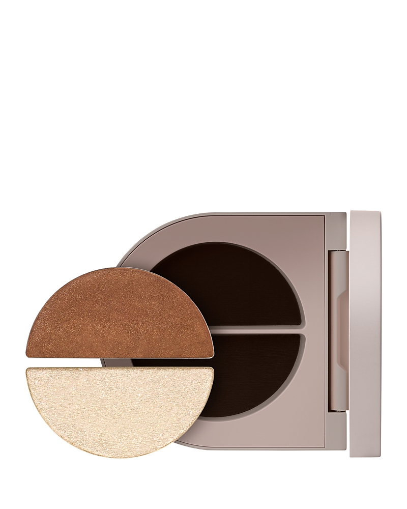 Rose Inc Satin & Shimmer Duet Powder & Cream Eyeshadow Satin Cocoa / White Gold Shimmer 2 X 0.052 oz / 1.5 G In Coco/shimmer