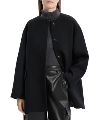 Theory - Collarless Cape Wool Coat