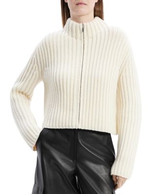 Theory - Wool Cashmere Zip Front Cardigan
