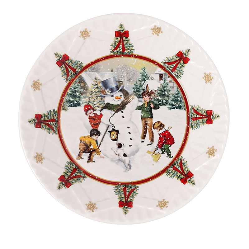 Villeroy & Boch Toy's Fantasy Large Bowl: Building A Snowman In Multi