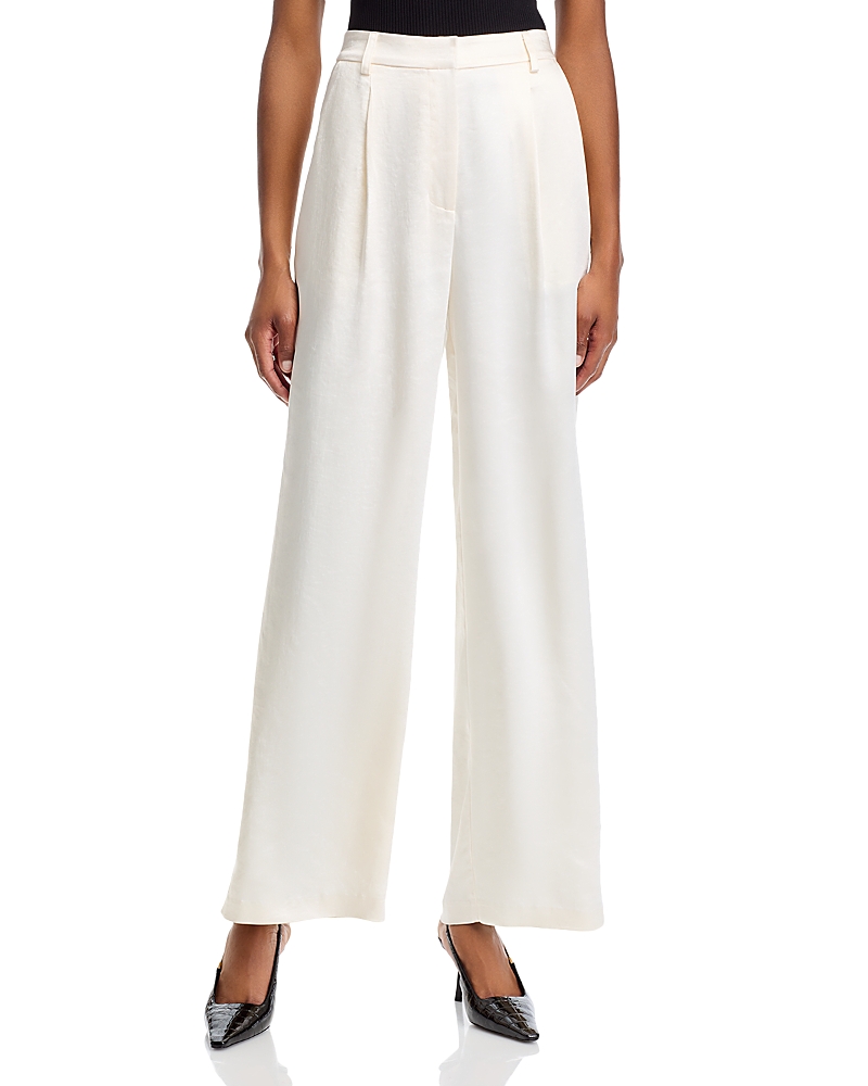 Aqua Satin Wide Leg Pants - Exclusive