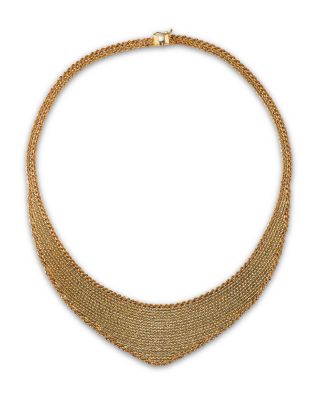 14K Yellow Gold Mesh Rope Necklace, 17"