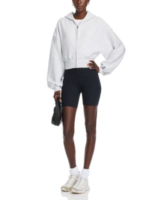 Cropped Zippered Hoodie