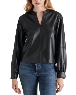 STEVE MADDEN - Jayna Faux Leather Top
