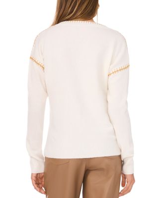 V Neck Whipstitch Sweater