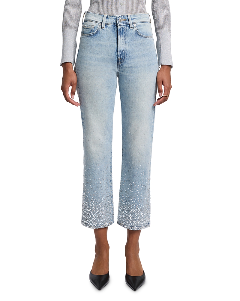 7 For All Mankind Logan Stovepipe High Rise Jeans in Juicy