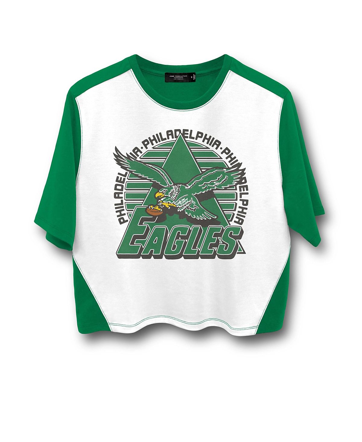 Junk Food Clothing Women's Nfl Philadelphia Eagles Color Block Crop Tee