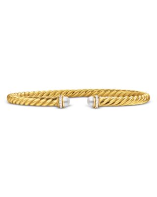 David Yurman - Cablespira Flex&reg; Bracelet in 18K Yellow Gold with Gemstones and Diamonds, 4mm