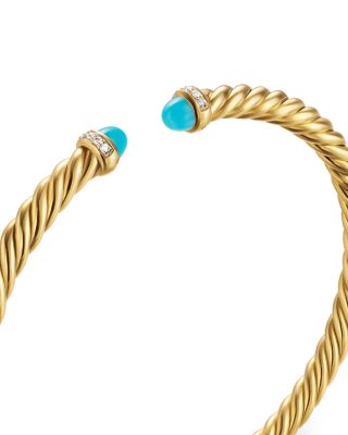 Cablespira Flex&reg; Bracelet in 18K Yellow Gold with Gemstones and Diamonds, 4mm