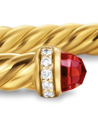 Cablespira Flex&reg; Bracelet in 18K Yellow Gold with Rhodolite Garnet and Diamonds, 4mm