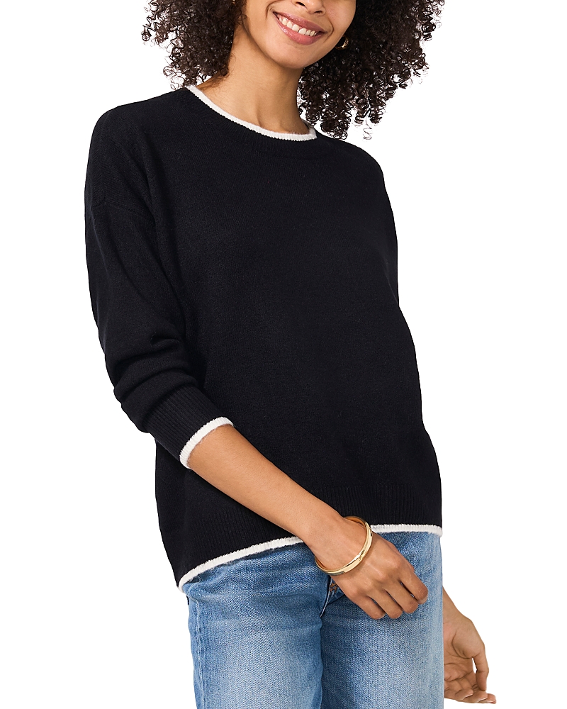 Vince Camuto Crewneck Sweater In Rich Black