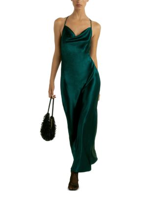 reiss metallic dress REISS Metallic Cowl Slip Dress
