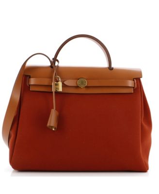 Pre-Owned HERMÈS - 31 Herbag Zip Leather and Toile