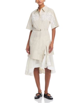 3.1 Phillip Lim - Lace Trim Belted Shirt Dress