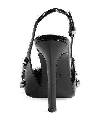 Women's Vernice Pointed Toe Crystal Chain Detail High Heel Slingback Pumps