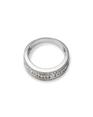 Diamond Triple Row Ring in 14K White Gold, 1.33 tcw 