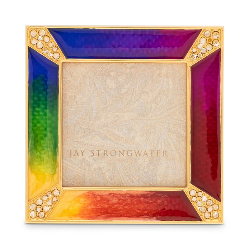 Jay Strongwater Leland Pave Corner 2 Square Frame In Multi