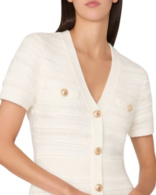 MILLY Kennedy Textured V-Neck Knit Mini Dress | Bloomingdale's