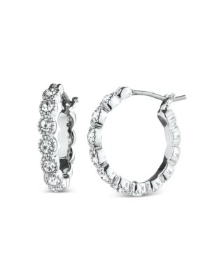 Cubic Zirconia Tennis Hoop Earrings