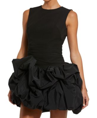 Sleeveless Crepe Bubble Skirt Mini Dress