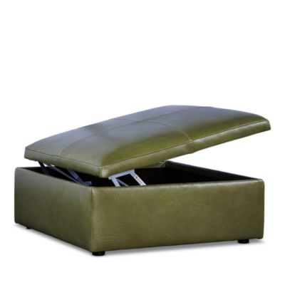 Alice Large Square Storage Ottoman, in Leather