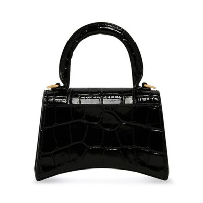 Hourglass Mini Handbag with Chain Crocodile Embossed