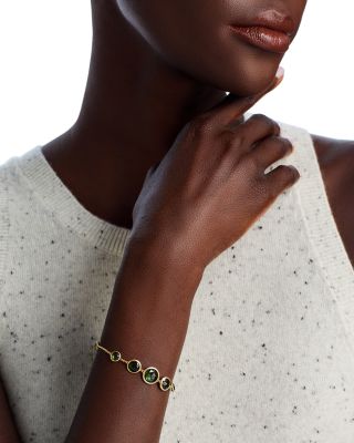 18K Yellow Gold Jaipur Color Green Tourmaline Bezel Bracelet - Exclusive