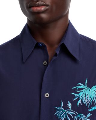 Embroidered Long Sleeve Button Front Shirt