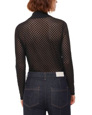 Checked Flocked Mesh Top