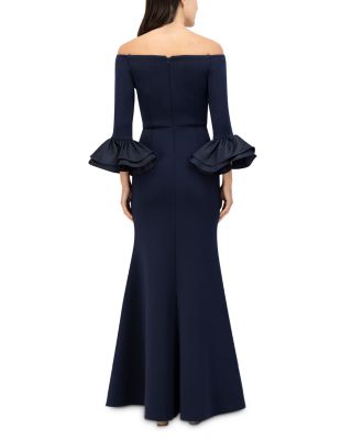 Ruffled Off-the-Shoulder Gown